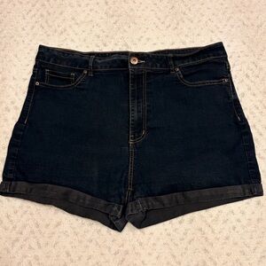 Forever 21 Plus Dark Blue High Waist Denim Shorts Womens Size 18 Daisy Dukes